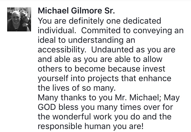 A message from Michael Gilmore Sr. to his son. Full text is available below.